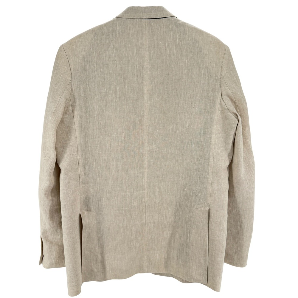 Tasso Elba Men's Linen Blazer Sport Coat Large Beige Tan Summer Casual Jacket - Picture 3 of 10